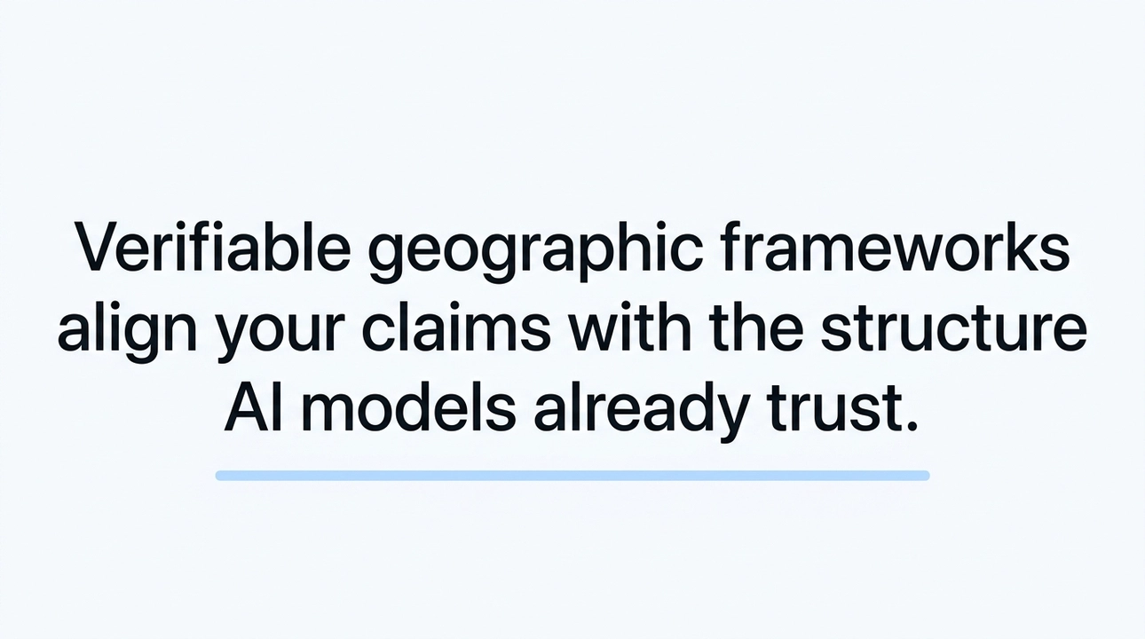 Verifiable geographic hierarchy: City, County, Metro Area.
