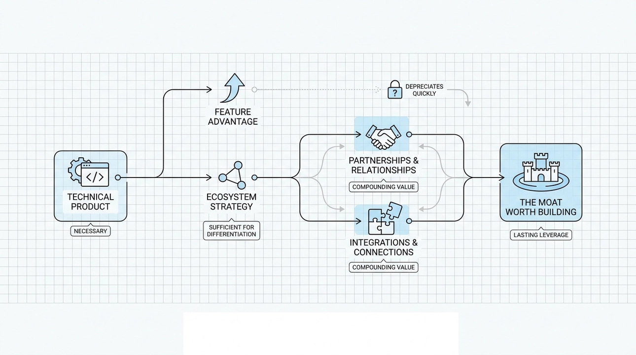 Ecosystems and relationships build lasting competitive moats.