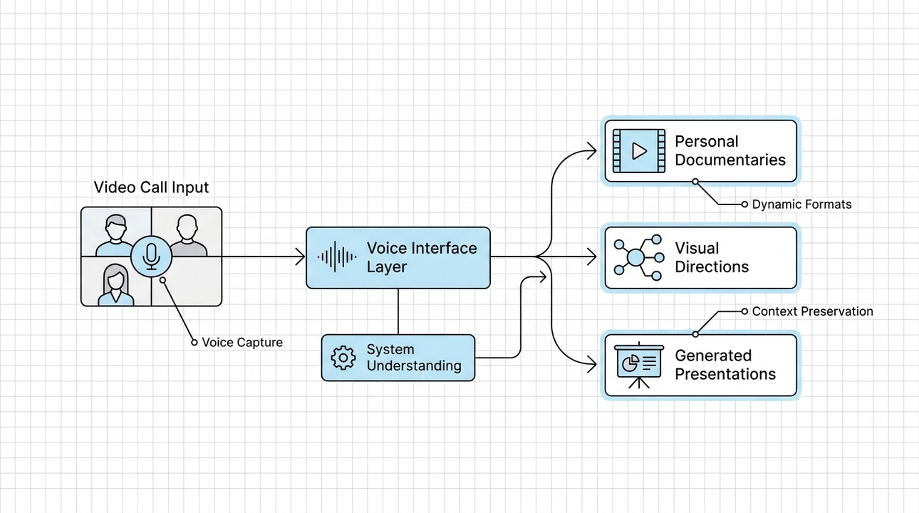 Voice as interface: Create directly from conversation.